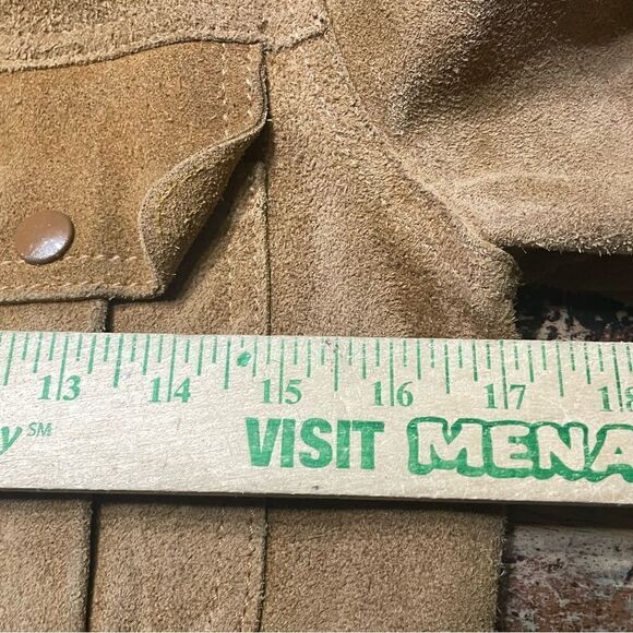 Vintage Women’s‎ Suede Leather Barn Cropped Trench Jacket Size 11 Handmade - Picture 11 of 16